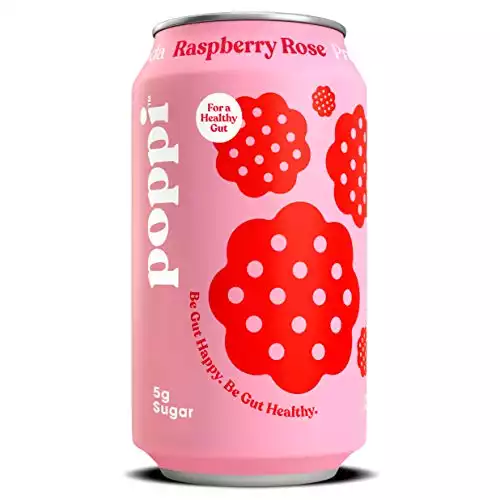 Poppi Raspberry Rose Prebiotic Soda, 12 Fl Oz