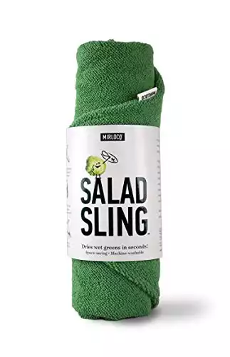 Salad Sling by Mirloco, Lettuce Dryer Towel with Waterproof Liner, Dry Greens in Seconds, Great Alternative to Salad Spinner