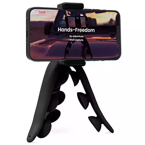 Tenikle® 360° - Flexible Tripod for Phone Camera GoPro, As Seen on Shark Tank, Bendable Suction Cup Camera & Phone Mount, Phone Holder, Compatible w/iPhone & Android (Tenikle® 360° Black)