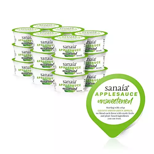 Sanaia | Unsweetened Applesauce | USDA Certified Organic | As Seen On Shark Tank | Island-Inspired, Elevated Snack with Simple Ingredients - 4oz Cups (Pack of 18)