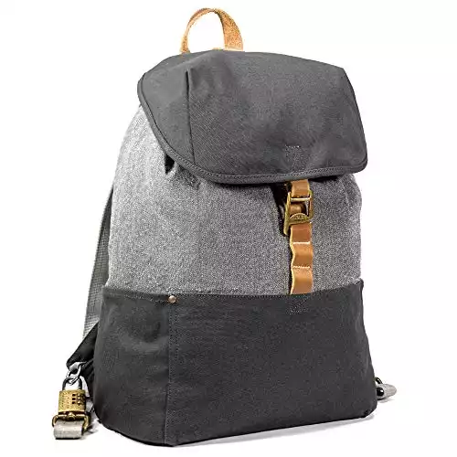 LOCTOTE Cinch Pack - World's Most Secure Backpack | Slash-Resistant | Lockable | Portable Safe | Anti-Theft (Vintage Grey)