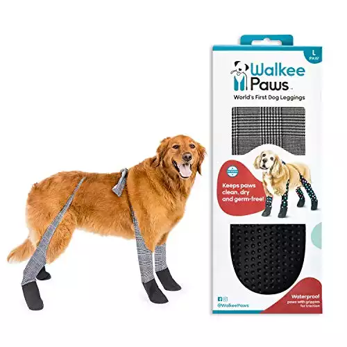 Walkee Paws Snug Fit Dog Leggings, The World’s First Dog Leggings That are Dog Shoes, Dog Boots and Dog Socks All in One, As Seen on Shark Tank (Classic, L)