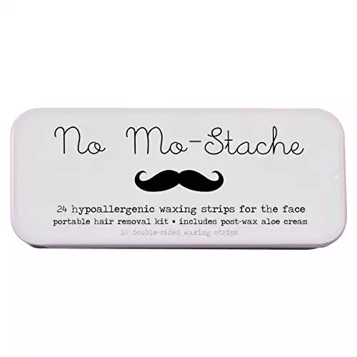 No Mo-Stache Shark Tank Hair Removal Lip Wax Strips - Safe To Use for All Skin Type - 24 Travel Friendly Individual Use Lip Wax Strips - The Quick Easy Way of Lip Waxing - Hair Removal Skin Exfoliator