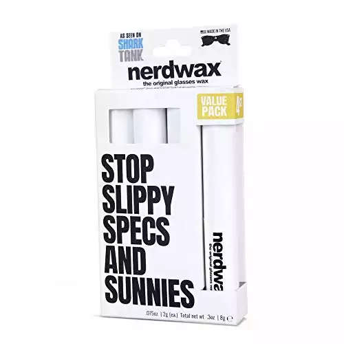 Nerdwax Glasses Wax - 4ct Value Pack | Stop Sliding Glasses | Anti-Slip Eyewear Retainer | As Seen on Shark Tank