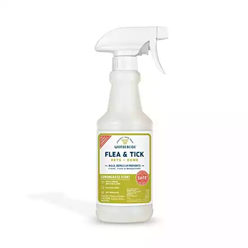 Wondercide - Flea, Tick and Mosquito Spray for Dogs, Cats, and Home - Flea and Tick Killer, Control, Prevention, Treatment - with Natural Essential Oils - Pet and Family Safe – Lemongrass 16 oz