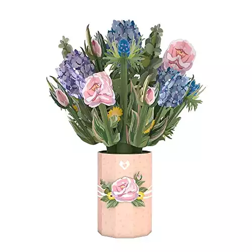 Lovepop Hydrangea Bouquet – Pop-Up Paper Flower Bouquet – 3D Floral Greeting with Note Card – Unique Gift, 10.25 x 7.5”
