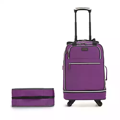Biaggi Zipsak Foldable Carry-On With Retractable Trolley Handle (Purple)