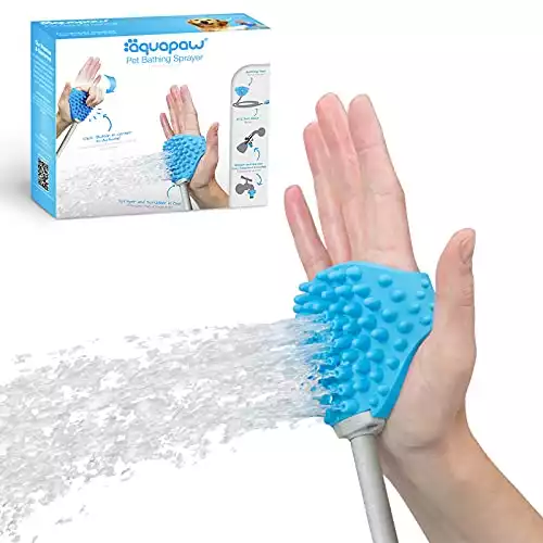 Aquapaw Dog Bath Brush - Sprayer and Scrubber Tool in One - Indoor/Outdoor Dog Bathing Supplies