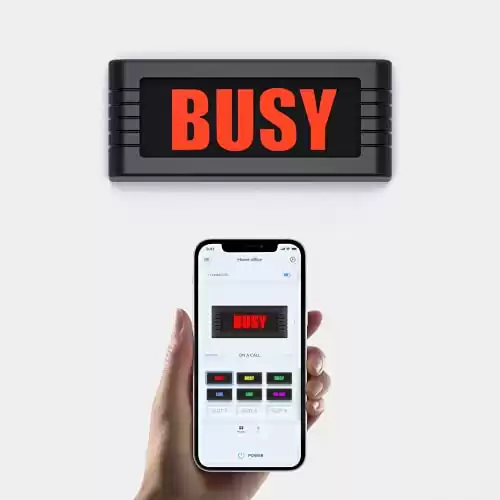 BusyBox Standard smart sign | Bluetooth Busy Sign | Battery Powered | Remote Control | Changeable Messages | Home Office Accessories | Wireless | Recording | Gaming | Streaming | Door Sign | On Air Si...