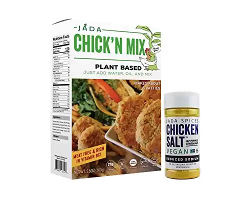 Vegan Chicken Protein & Reduced Sodium Chicken Salt Seasoning Combo - Plant Based Chick'n Mix, Meat Substitute, Soy Free Meatless Products, 5.8oz - Chicken Salt is Vegan, Keto & Paleo Fri...