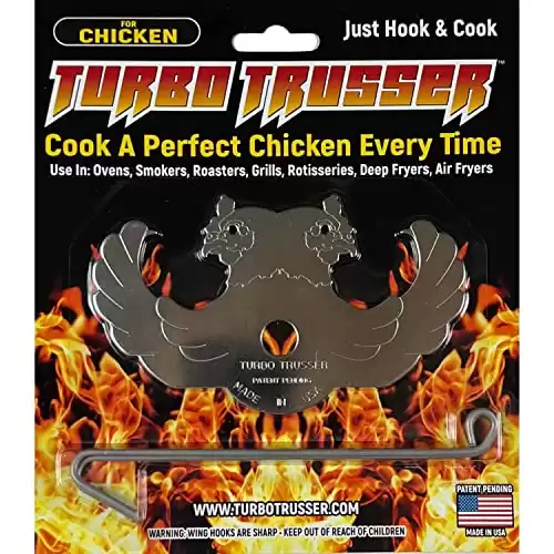 Turbo Trusser - Truss Poultry for Ovens, Smokers, Roasters, Grills, Rotisseries, Fryers (Chicken), Stainless Steel