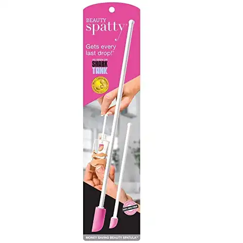 Spatty Daddy Makeup Spatula Set (6 and 12 Inch Pink) Shark Tank Mom Made to Scrape Last Drop of Beauty Products, Foundation, Good Gifts for Women, Teen, Grandma, Mom Stocking Stuffers Under 10 Dollars