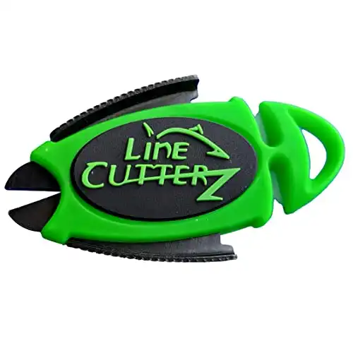 LINE CUTTERZ Patented Dual Hybrid Ceramic Cutter + Stainless Steel Micro Scissors Fishing Line Cutter - Green