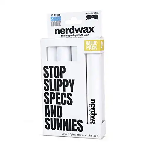 Nerdwax Glasses Wax - 4ct Value Pack | Stop Sliding Glasses | Anti-Slip Eyewear Retainer | As Seen on Shark Tank