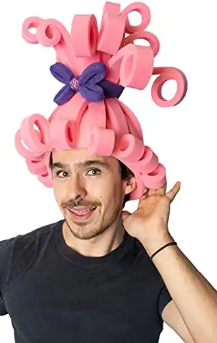Foam Party Hats Pink Foam Wig