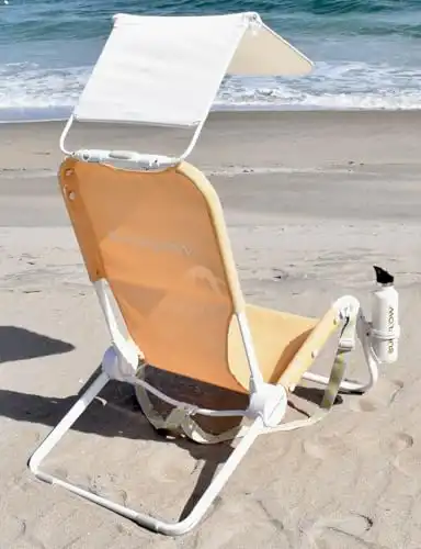 Sunflow Beach Chair with Sun Shade and Drink Holder