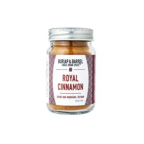 Burlap & Barrel - Royal Cinnamon - As seen on Shark Tank! Cinnamomum loureiroi, Saigon Cinnamon - Sweet and a Little Spicy - Perfect for Pastries, Coffee, Smoothies, Cinnamon Toast - 1.8oz Glass J...