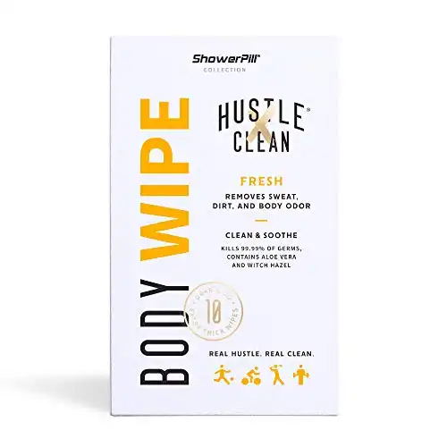 Hustle Clean, Body Wipe Shower Pill Collection, Fresh Scent, 10 Count