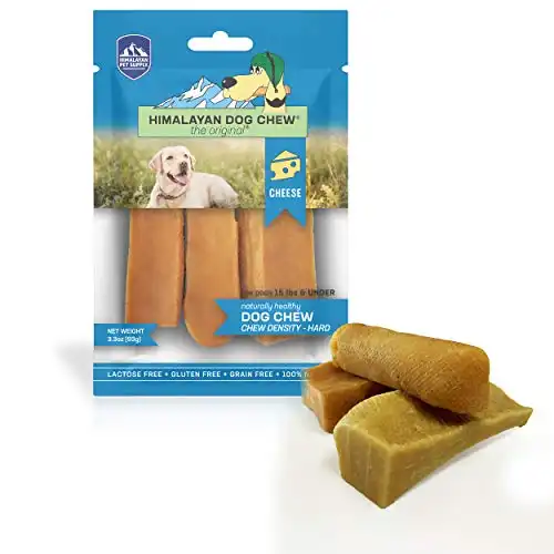 Himalayan Dog Chew Original Yak Cheese Dog Chews, 100% Natural, Long Lasting, Gluten Free, Healthy & Safe Dog Treats, Lactose & Grain Free, Protein Rich, Small Dogs 15 Lbs & Smaller, 3.3 o...