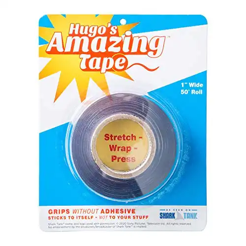 Hugo's Amazing Tape - 50 ft Roll x 1" Wide Reusable Double Sided Non-Stick Adhesive