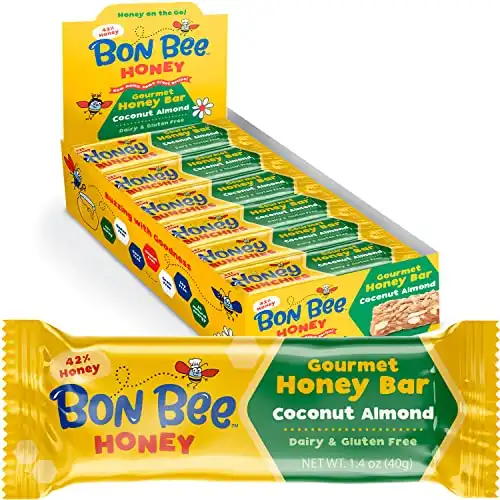 HONEY BUNCHIES: (Now Bon Bee Honey) All Natural Honey Bar - Natural Breakfast & Nutrition Bars for Healthy Energy & Fuel - Variety of Delicious Highlights & Perfectly Balanced, 12-1.4oz Ba...