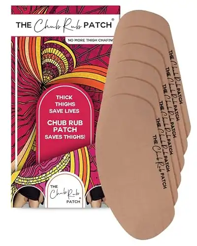 The Chub Rub Patch Anti Chafing Friction Tape Patches for Thighs - 3 Pair, (Tan). Anti Chafe Body Tape. Thigh Rubbing Prevention for Women for Inner Thighs. Chafe Protection Skin Tape